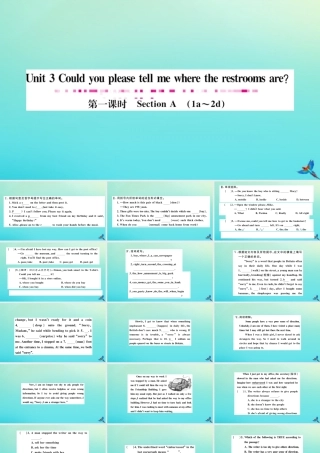 九年级英语全册 Unit 3 Could you please tell me where the restrooms are(第1课时)习题课件 (新版)人教新目标版 课件