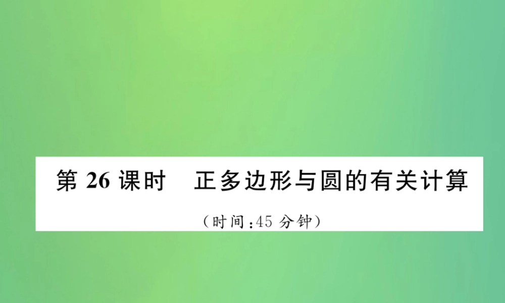 中考数学复习 第7章 圆 第26课时 正多边形与圆的有关计算(精练)课件