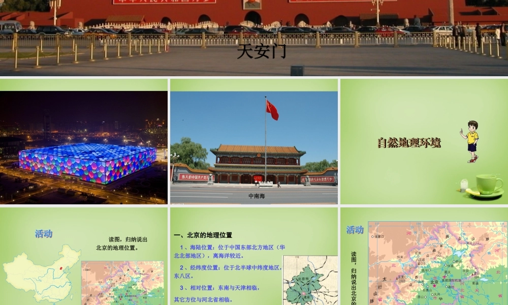 八年级地理下册(8.1 北京的城市特征与建设成就)课件 (新版)湘教版 课件