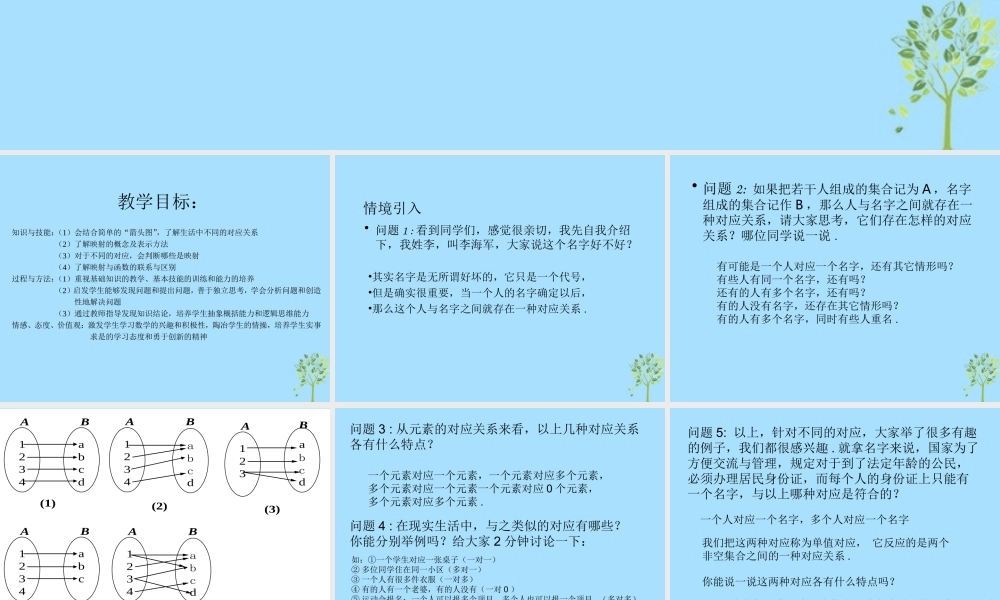 山西省忻州市高考数学 专题 映射复习课件