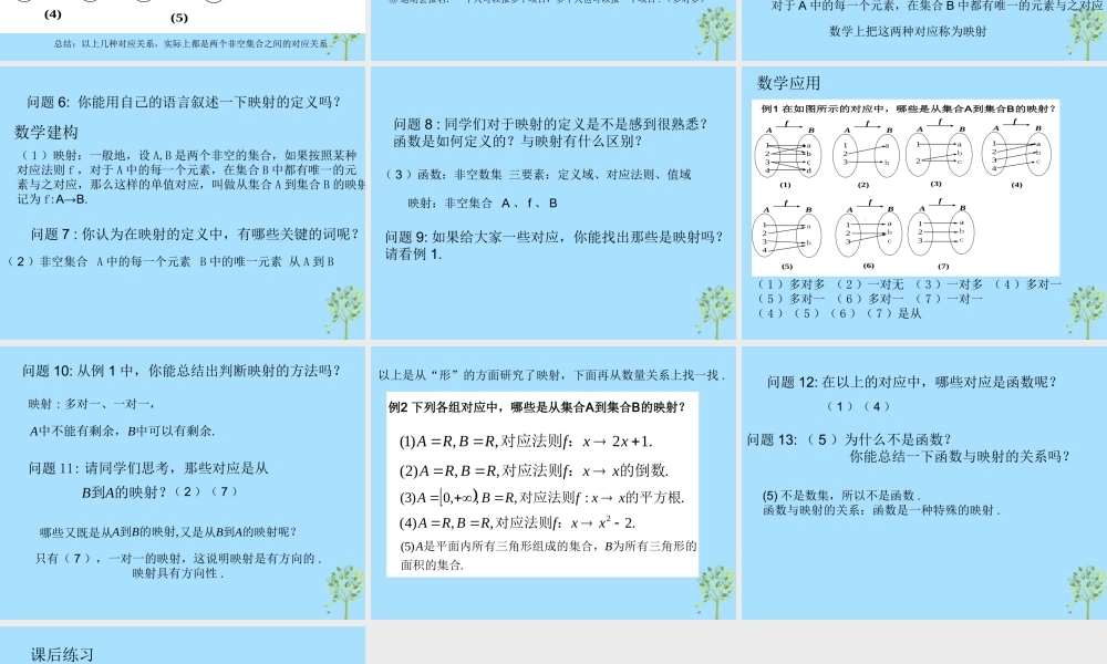 山西省忻州市高考数学 专题 映射复习课件