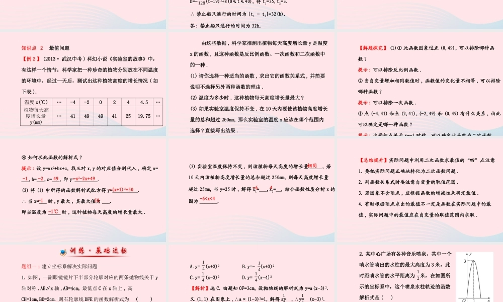 九年级数学下册 第2章二次函数 23二次函数的应用231把握变量之间的依赖关系课件 湘教版 课件