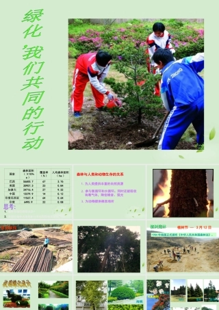 七年级生物上册(绿化，我们共同的行动)课件 苏教版 课件