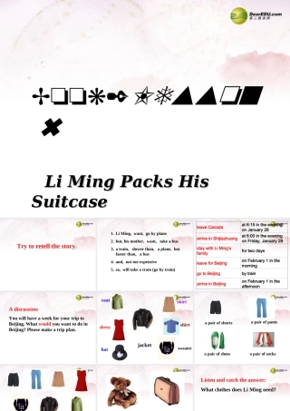 中学七年级英语下册 Lesson 6 Li Ming Packs His Suitcase课件 冀教版 课件