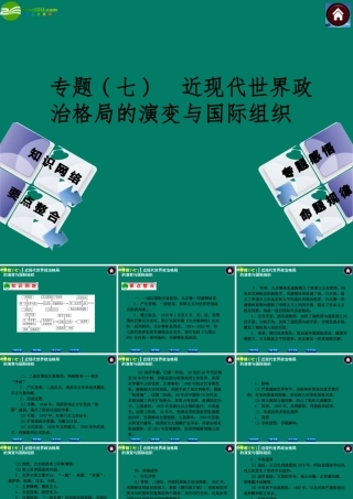 中考历史总复习 专题七 近现代世界政治格局的演变与国际组织课件 岳麓版 课件