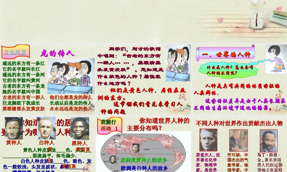 中学七年级地理上册 第3章 第2节 世界的人种、语言和宗教课件(1) 粤教版 课件