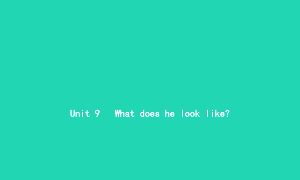 春七年级英语下册 Unit 9 What does he look like(第1课时)Section A(1a 1c)课件 (新版)人教新目标版 课件