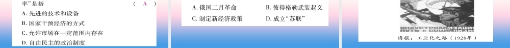 九年级历史下册 第3单元 第一次世界大战和战后初期的世界 第11课 苏联的社会主义建设自学课件 新人教版 课件