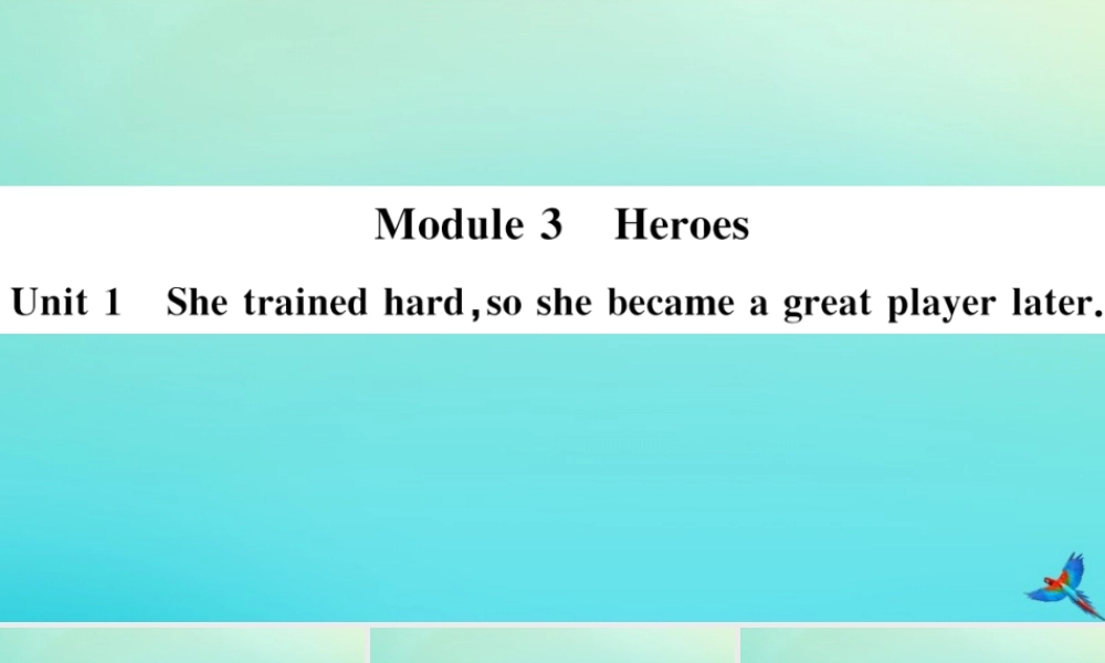 九年级英语上册 Module 3 Heroes Unit 1 She trained hard，so she became a great player later(小册子)习题课件 (新版)外研版 课件