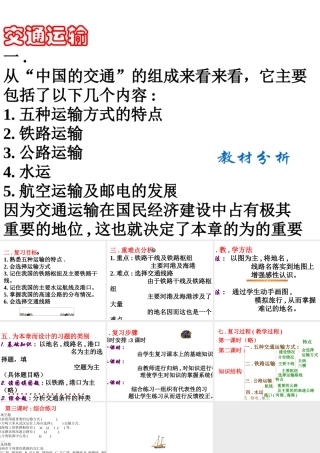 初中中国地理部分 交通运输 课件