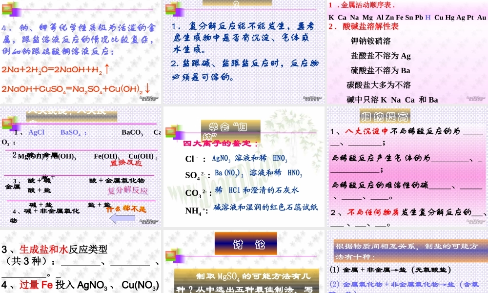 新课标初三化学公开课 酸碱盐复习课件