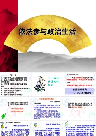 九年级政治参与政治生活教学课件人教版 课件
