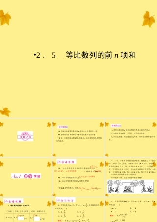 数学 2-5等比数列的前n项和精品课件同步导学 新人教A版必修5 课件