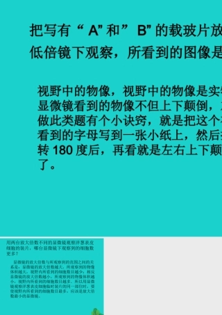 中学生物学实验的常用工具 进一步探究显微镜的作用课件 (新版)北京版 课件