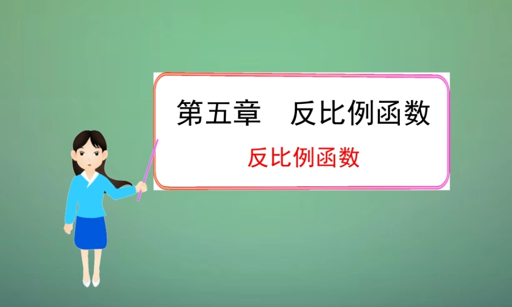 九年级数学上册 61 反比例函数课件 (新版)北师大版 课件