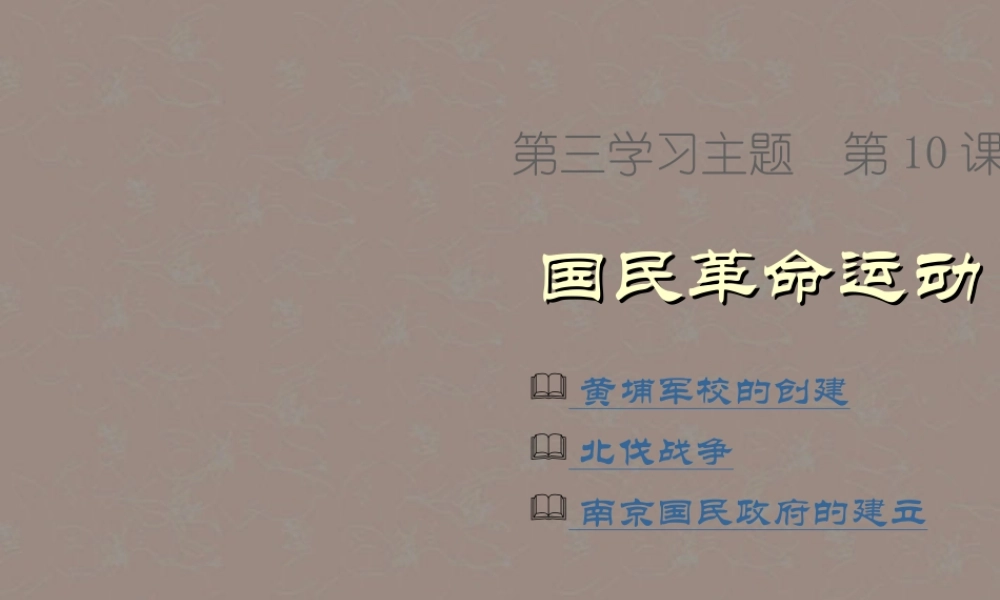 八年级历史上册 第三学习主题 第10课 国民革命运动课件 川教版 课件