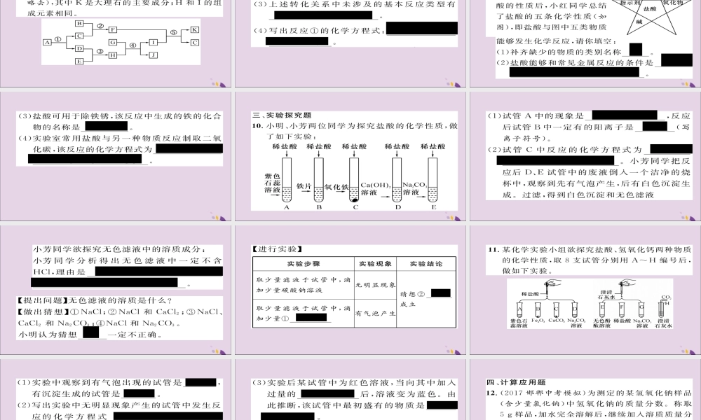 中考化学复习 第一编 教材知识梳理篇 模块一 身边的化学物质 课时7 常见的酸和碱课件