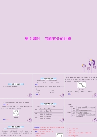 广东省中考数学复习 第一部分 中考基础复习 第四章 图形的认识 第4讲 圆 第3课时 与圆有关的计算课件