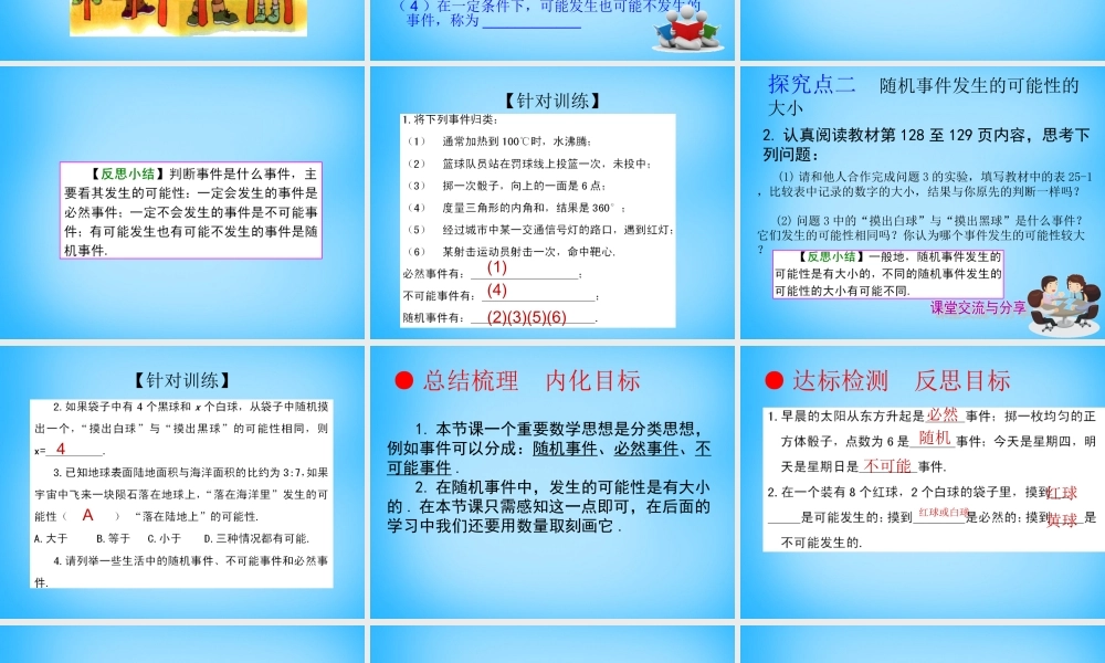 九年级数学上册 2511 随机事件课件 (新版)新人教版 课件