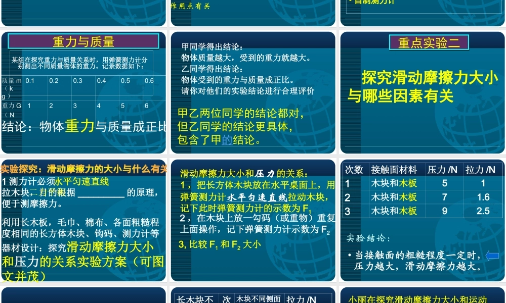 八年级物理下册 第八章(力与运动)复习课件 教科版 课件