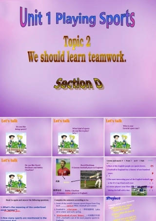 八年级英语上册 Unit 1 Playing Sports Topic 2 Section D课件 (新版)仁爱版 课件