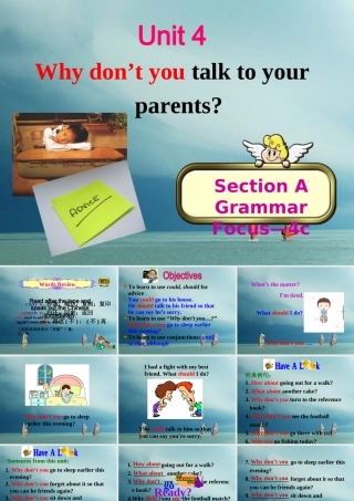 八年级英语下册 Unit 4 Why don t you talk to your parents(第3课时)课件2 (新版)人教新目标版 课件