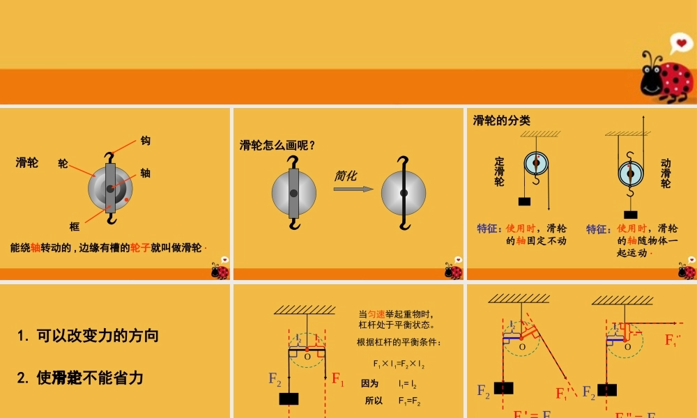 八年级物理 滑轮及其应用教学课件 沪科版 课件