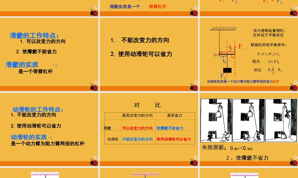 八年级物理 滑轮及其应用教学课件 沪科版 课件