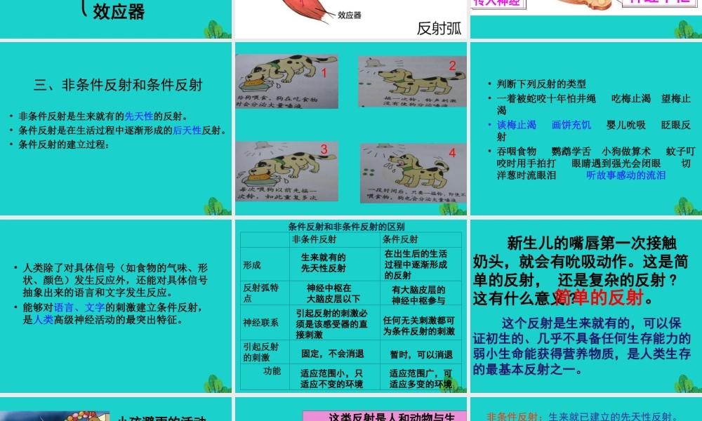 七年级生物下册 第三单元 第五章 第三节 神经调节的基本方式课件 (新版)济南版 课件