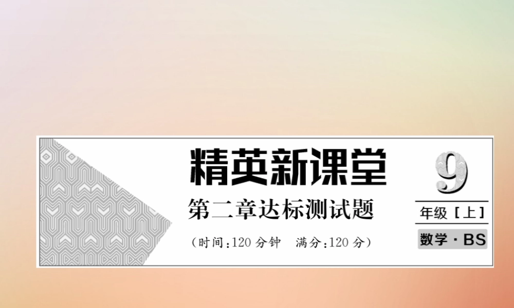九年级数学上册 第2章 一元二次方程达标测试卷作业课件 (新版)北师大版 课件