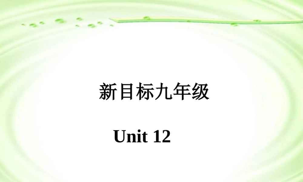 九年级英语Unit12课件 人教新目标版 课件