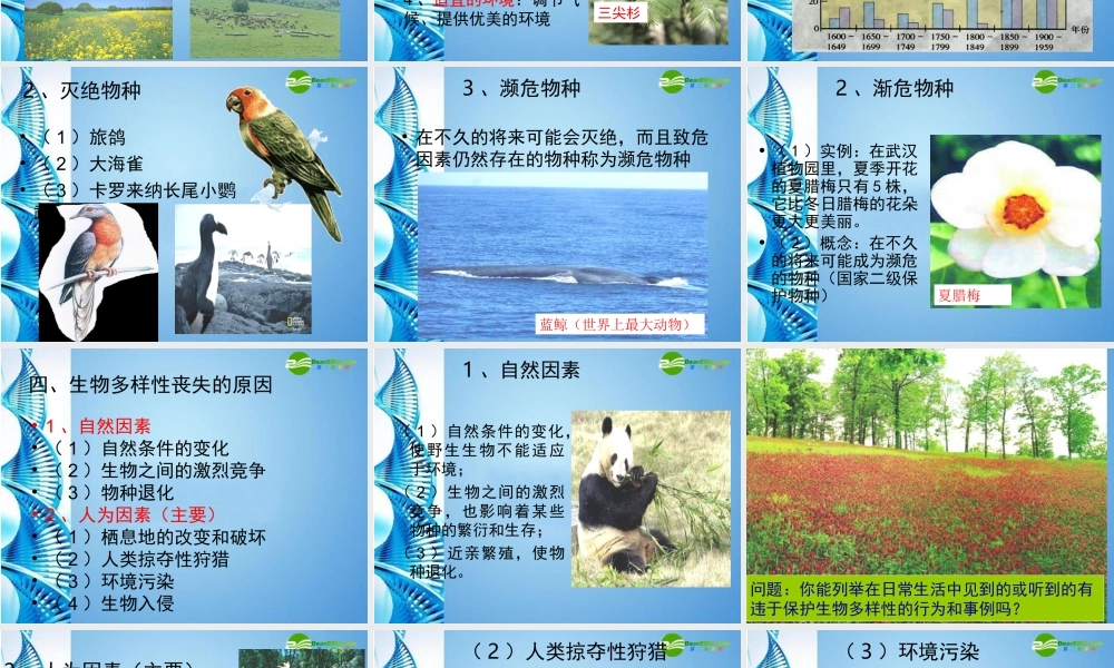 八年级生物下册 保护生物多样性复习课件 苏科版 课件