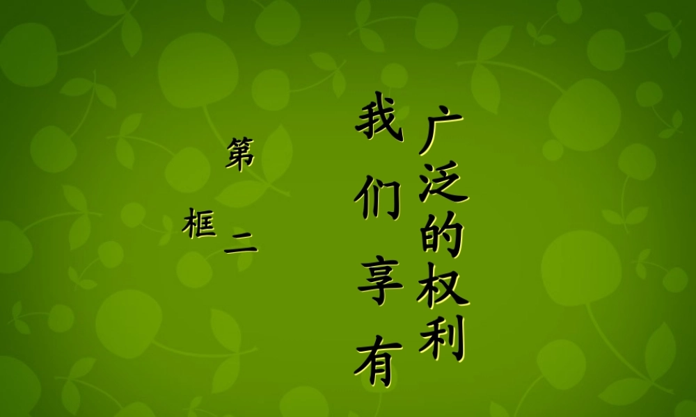 八年级政治下册 1.2 我们享有广泛的权利课件 新人教版 课件