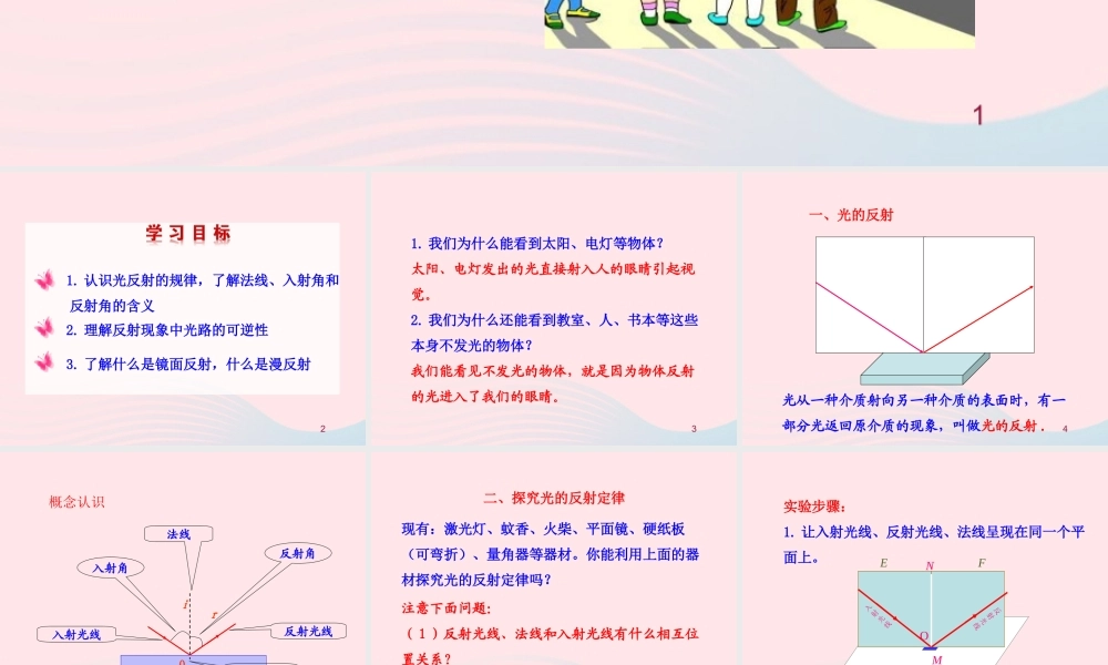 八年级物理上册 5.2光的反射课件 (新版)北师大版 课件