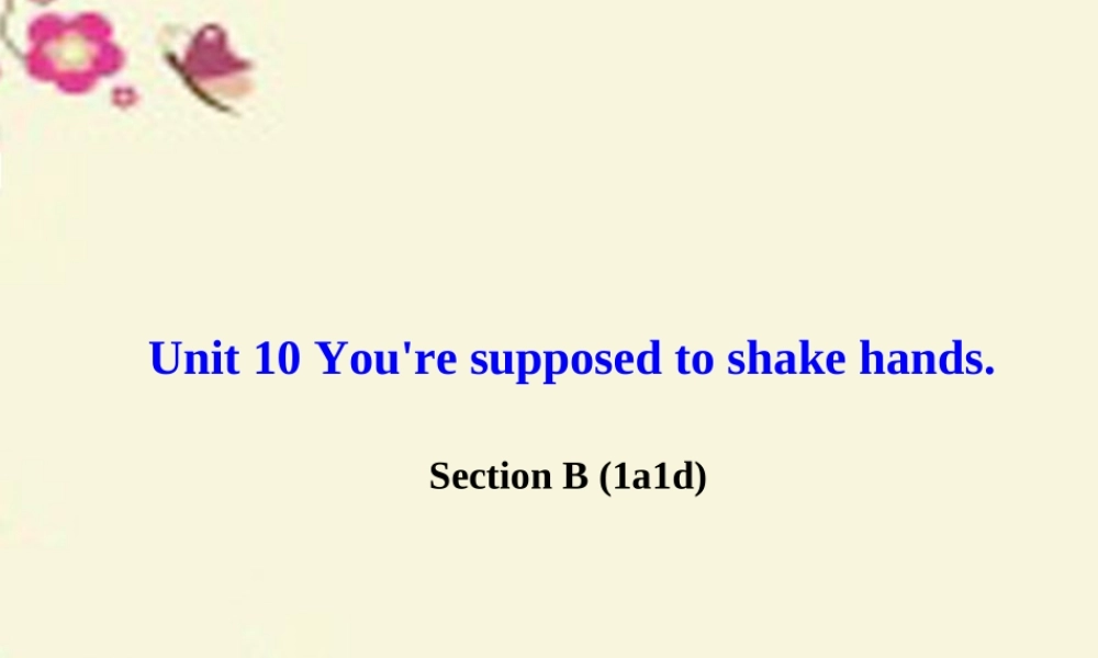 九年级英语全册 Unit 10 You re supposed to shake hands Section B(1a 1d)课件 (新版)人教新目标版 课件