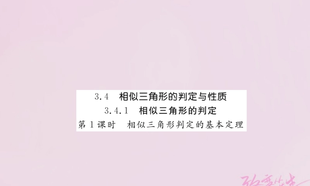 九年级数学上册 341 相似三角形的判定(第1课时)相似三角形判定的基本定理练习课件 (新版)湘教版 课件