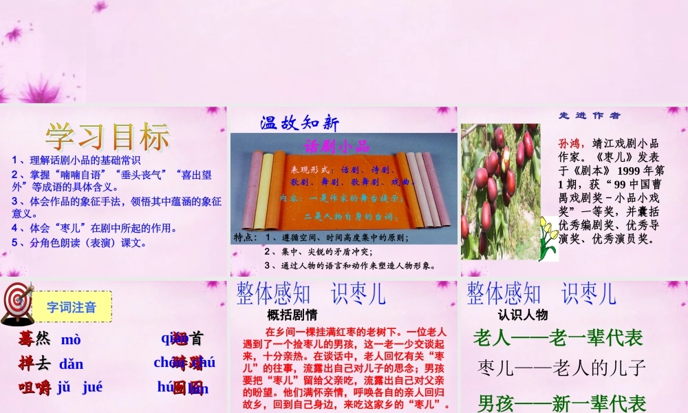 九年级语文下册 第15课(枣儿)课件 (新版)新人教版 课件