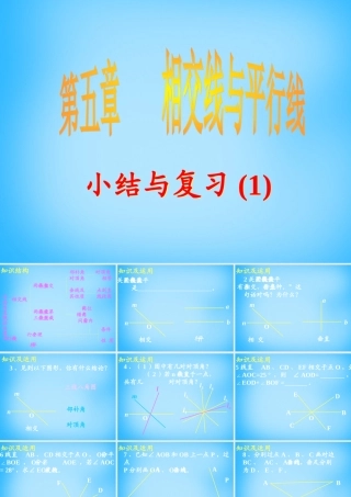 中学七年级数学下册 第五章 相交线与平行线小结与复习课件1 新人教版 课件