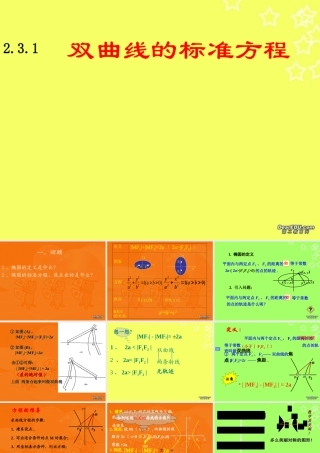 广东省高二数学选修2-1 双曲线的标准方程课件 苏教版 课件