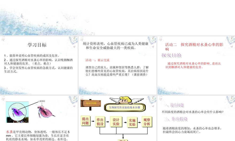 七年级生物下册 3.3.4 关注心血管健康课件 (新版)济南版 课件