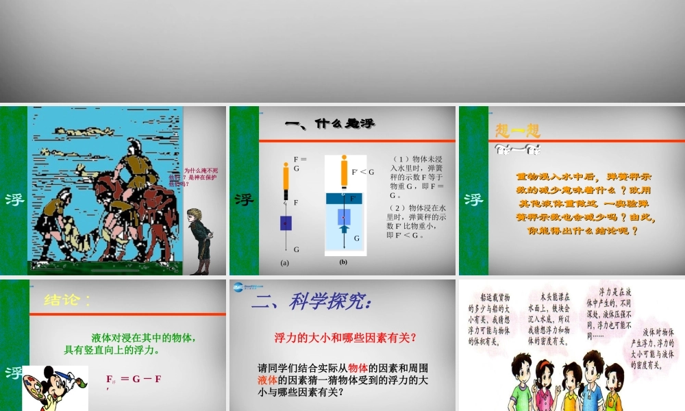 九年级物理全册 145 浮力课件 新人教版 课件