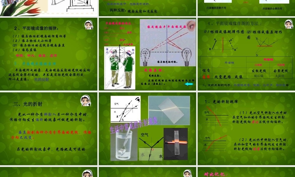 八年级物理上册 第二章 光现象复习课件2 新人教版 课件