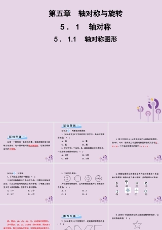 七年级数学下册 第5章(轴对称与旋转)5.1 轴对称 5.1.1 轴对称图形习题课件 (新版)湘教版 课件