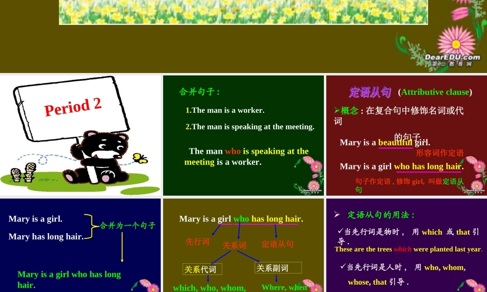 九年级英语Unit6 定语从句专题课件 人教新目标版 课件