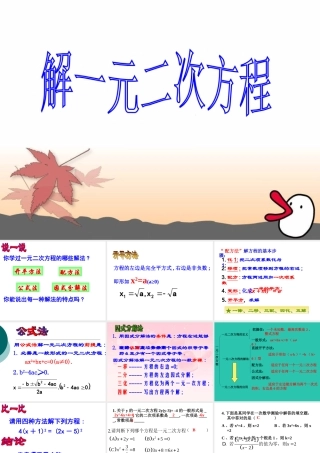 九年级数学解一元二次方程课件