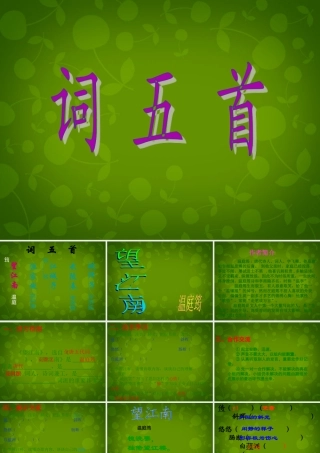 中学九年级语文上册 25 词五首课件 新人教版 课件