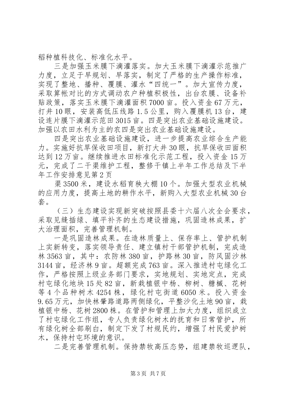 镇上半年工作总结及下半年工作安排意见_1_第3页