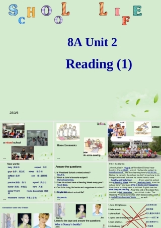 八年级英语上册(unit 2 reading)课件 牛津版 课件