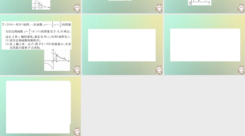 九年级数学下册 小专题(三)反比例函数与几何图形综合习题课件 (新版)新人教版 课件