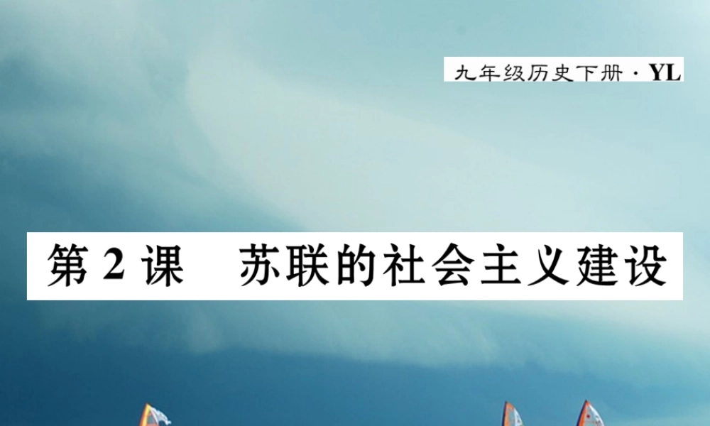 九年级历史下册 第一单元 苏联社会主义道路的探索 第2课 苏联的社会主义建设作业课件 岳麓版 课件